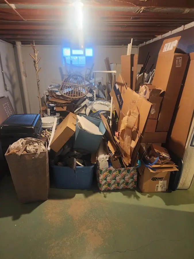 Roll-off dumpster container at job site for 20 Yard Dumpster Rental in Moorestown